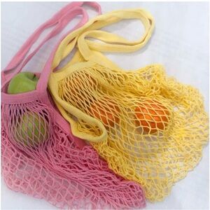 NWT Guud mesh net pink and yellow market totes (see of two)